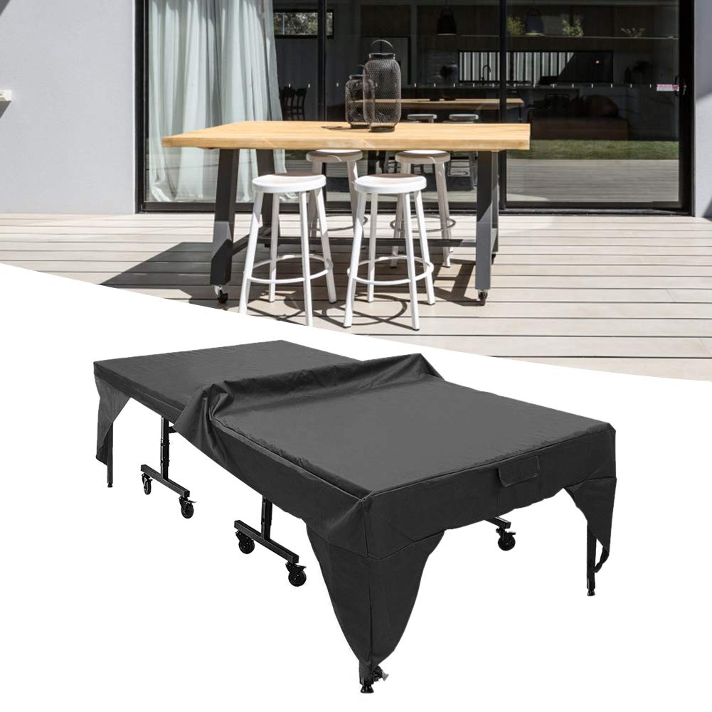 Table Tennis Cover, Waterproof Dust-proof Table Cover For Outdoor Courtyard Patio( Black 280x153x73cm), Gardening Suppli