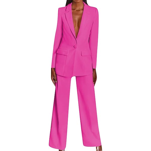 Women's Peak Lapel Hot Pink Business Suits 2 Pieces One Botton Wedding  Groom Tuxedos XL at Amazon Women's Clothing store