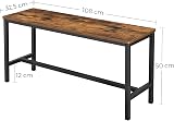 VASAGLE KTB33X Dining Table Benches Set of 2 108 cm Rustic Dark Brown view 2