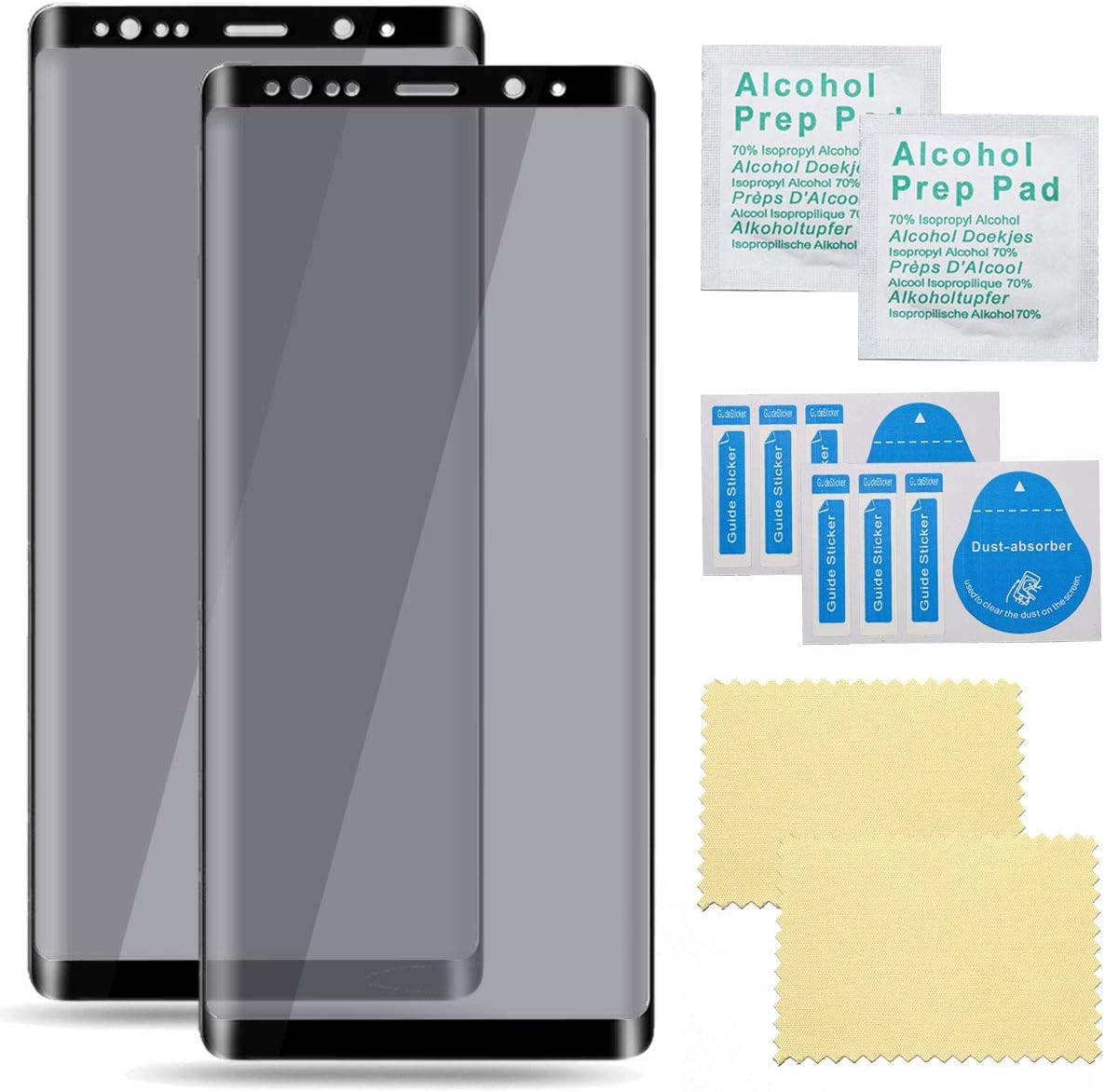 Plusmall Compatible for Samsung Galaxy Note 8 Screen Protector Black 4Packs