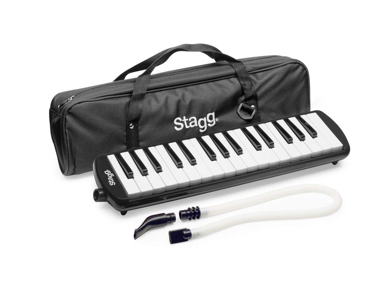 Stagg Melodica 32 Keys, Pianica, 2 Mouthpieces Included with Carry Bag, Black — image 1
