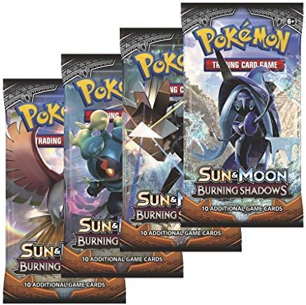 4 Pokemon TCG Sun &amp; Moon Burning Shadow Booster Packs UNSEARCHED