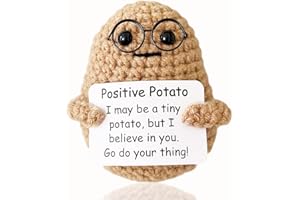 MHRYEZ Positive Life Potato Crochet Funny Gifts with Positive Words for Friends Women, Emotional Support Inspirational Potatos, Parties, Christmas Decoration