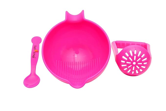 1st Step Food Grinder with Spoon Pink