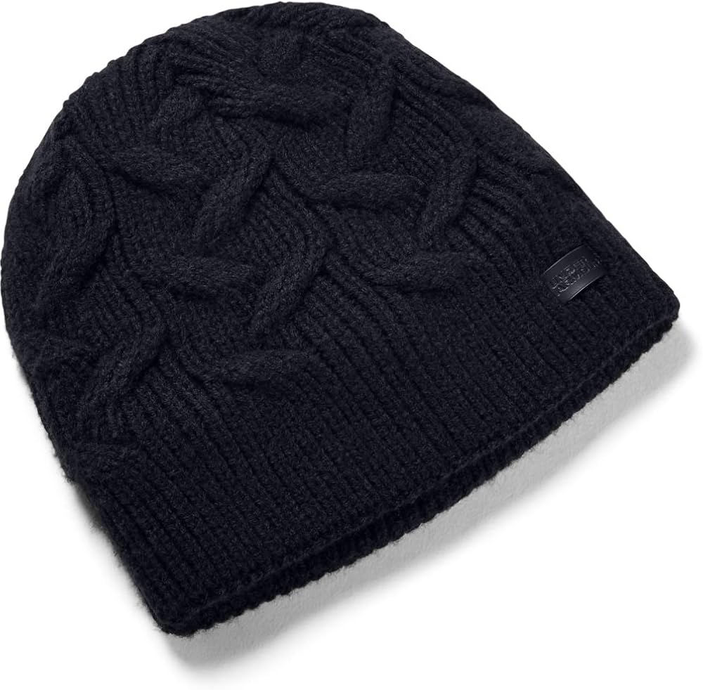Under Armour Women's Around Town Beanie, Black (001)/Black, One Size Fits All : Clothing