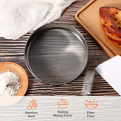 6 Pieces Tamis Flour Sieve Set 6 Inch 8 Inch 10 Inch Flour Sieve 60