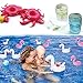 18 Packs Inflatable Drink Holders, PETUOL Drink Floats Inflatable Cup Coasters for Pool Party- Kids Bath Toys - Halloween Supplies - Family Party (Mermaid Swan Flamingo Pineapple Heart Football)