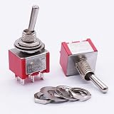 mxuteuk 10x DPDT 2 Position ON-ON Mini Toggle Switch 6 Pin 5A 125V MTS-202 view 2
