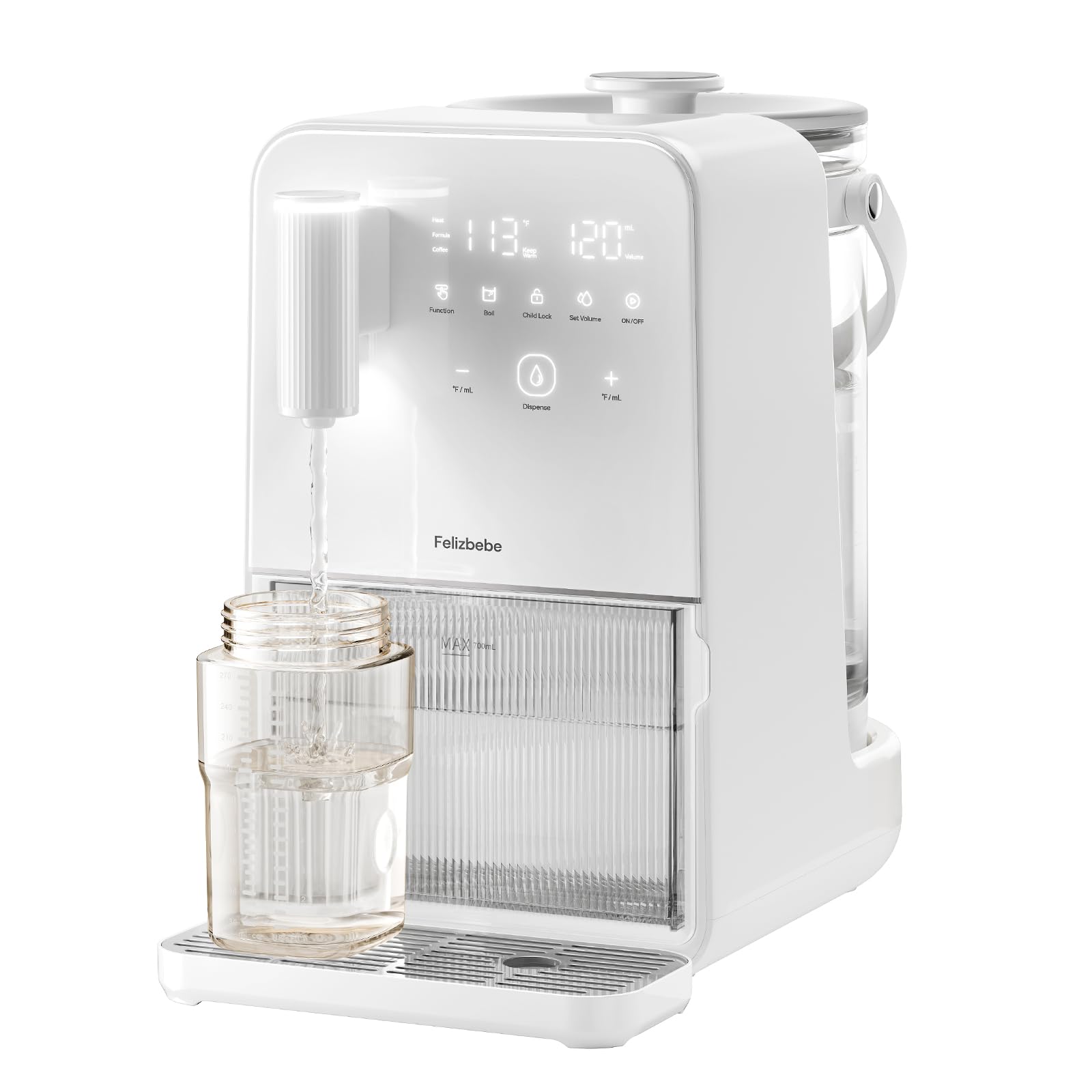 Photo 1 of Instant Warm Water Dispenser, Water Warmer for Baby Formula, Adjustable Temperature & Volume, Hot Water Dispenser for Baby Bottle with Night Light, Detachable 3L Glass Water Tank, 7x24H Keep Warm