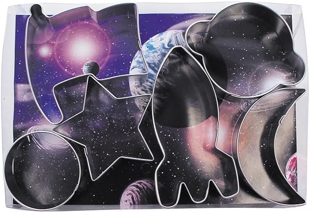 Anniversary House Space Tin-Plated Cookie Cutter Set, Silver, Ranging from 7 - 10cm (2.75 - 4")