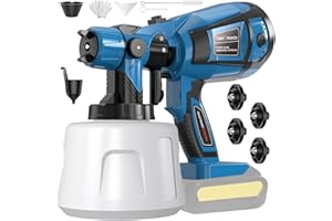 MIRRORZONE Paint Sprayer Cordless High Power Electric Spray Paint Gun Easy to Clean for Furniture Cabinets House Painting Light Blue(Not Include Battery)