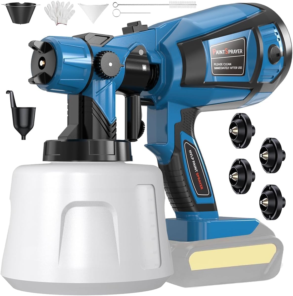 Photo 1 of Paint Sprayer Cordless High Power Electric Spray Paint Gun Easy to Clean for Furniture Cabinets House Painting Light Blue(Not Include Battery)