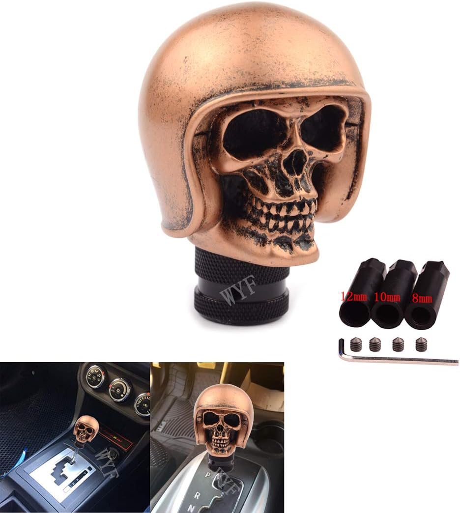 WYF Baseball Hooded Skull Gear Shift Knob Car Resin Gear