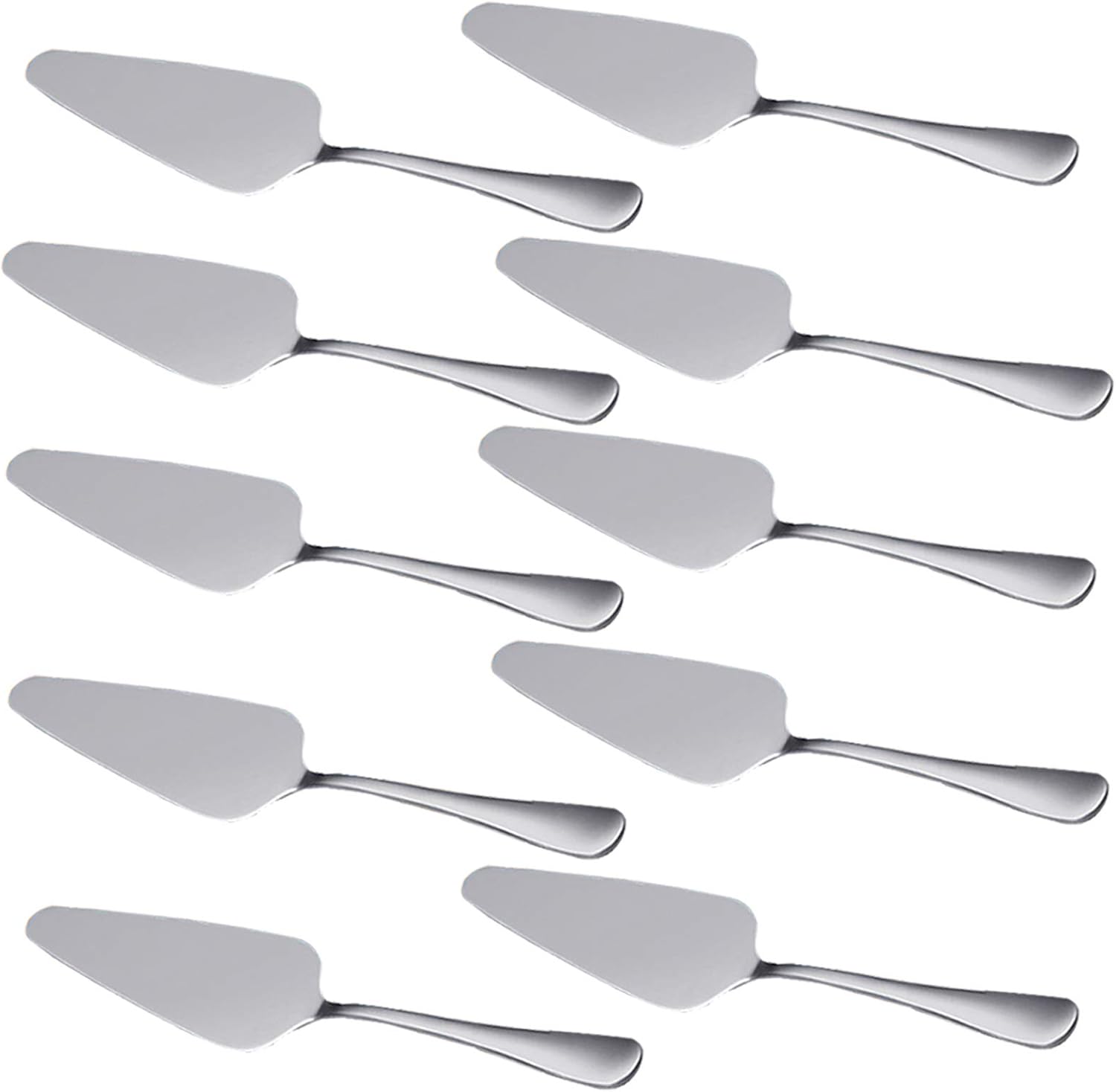 Arroyner 10Pcs Cake Server Stainless Steel Pie Server Cake Cutters with Fine