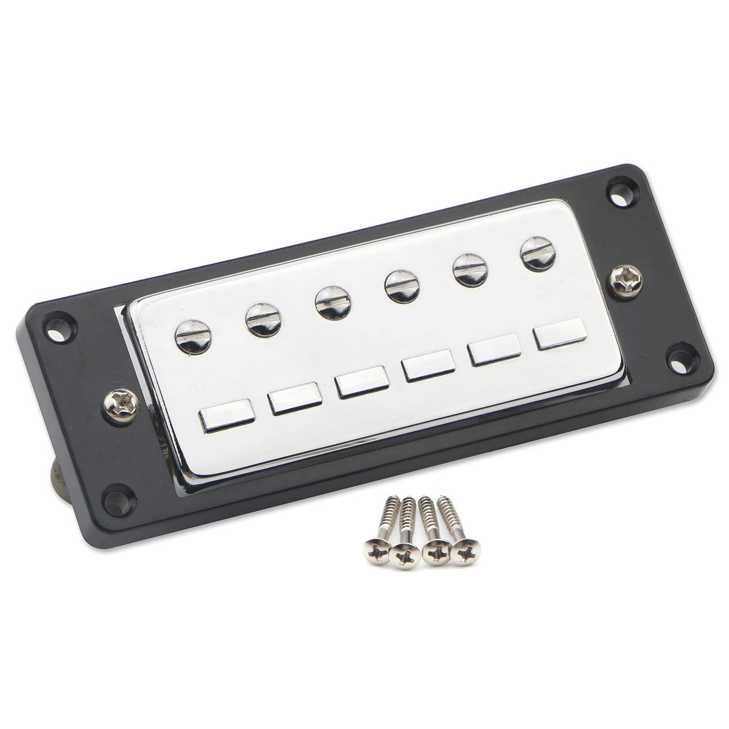 Unxuey 1pcs 52mm Mini Guitar Bridge Pickups Double Coil Humbucker Parts Replacement for Les Paul Style Electric Guitar, Chrome