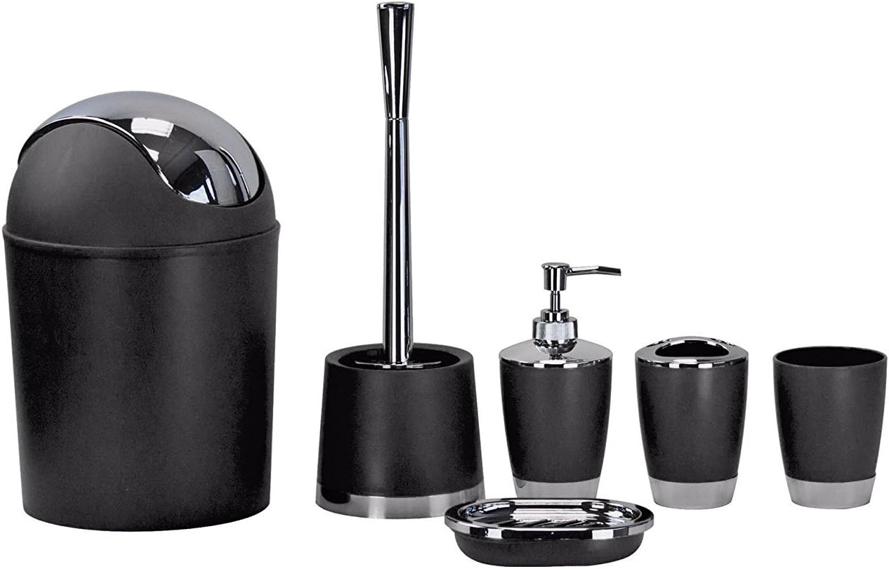 6 Pezzi SQ Professional Set di Accessori per Il Bagno Giallo