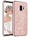 BENTOBEN Phone Case for Samsung Galaxy S9 Slim Protective Shockproof Phone Cases Luxury Glitter Sparkle Bling Pretty Cases Shiny Girly Phone Cover with Lanyard for Girls Women - Rose Gold