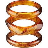 Tondiamo 3 Pcs Acrylic Resin Bracelets Chunky Bracelet for Women Irregular Geometric Wide Resin Bangle Thick Acetate Jewelry