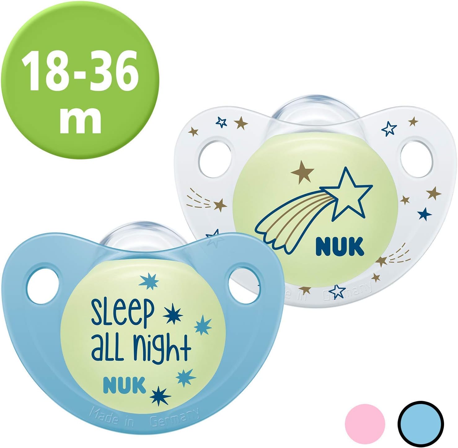 NUK Trendline Night & Day 10177146 Silicone Dummy with Luminous Effect