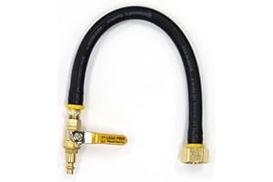 VIBRANT YARD COMPANY Winterize Sprinkler Systems and Outdoor Faucets: Air Compressor Quick-Connect Plug To Female Garden Hose Faucet Blow Out Adapter with Shut Off Valve (Lead-Free Brass), 17" Long