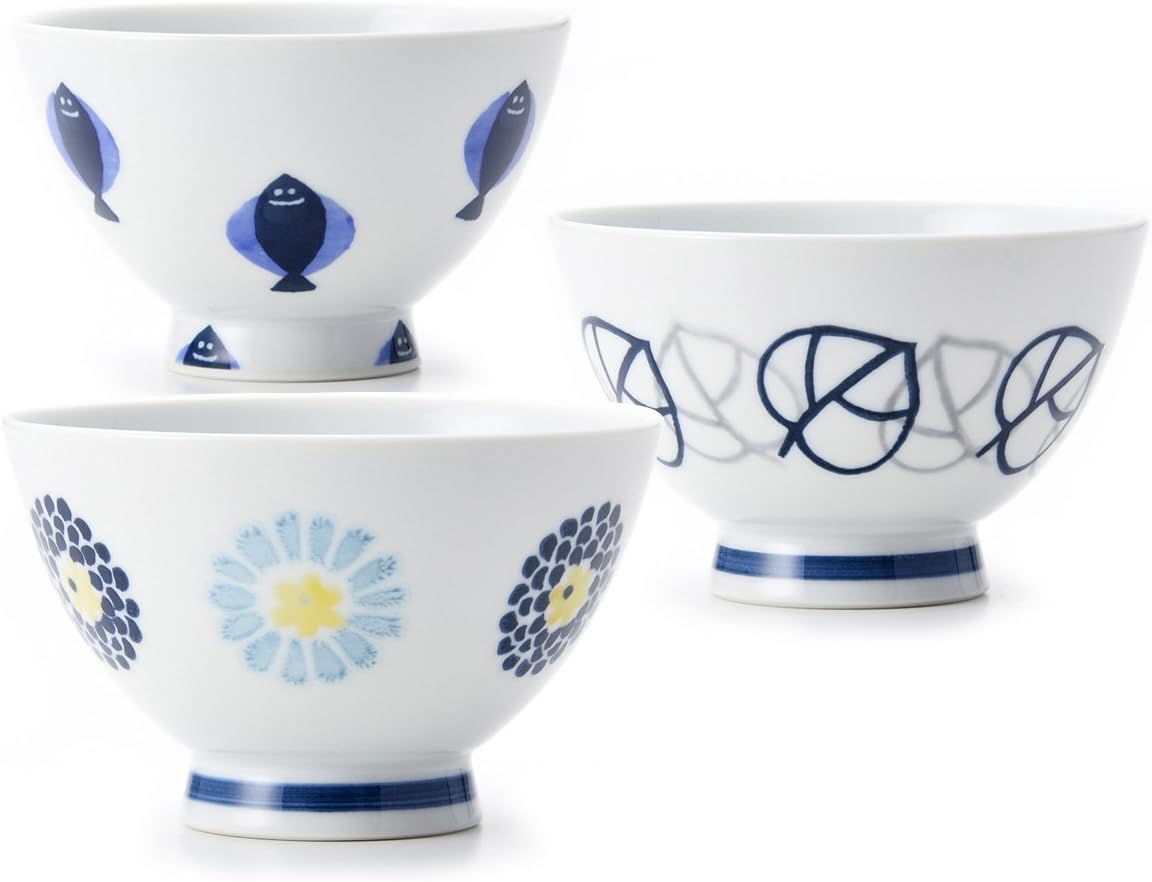 Arita yaki CtoC JAPAN RIce bowl x3pcs set Porcelain Size(cm):Diameter 11.5x7.5 ca227221