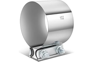 DNA MOTORING 4 Inch ID Butt Joint Band Clamp for Exhaust Muffler Repair,304 Stainless Steel, EXA-CL-010