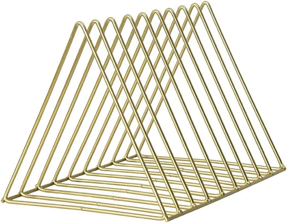 CD DVD Racks Vinyl Record Storage Rack Simple and Modern Iron Art Vinyl Disc Storage Display Shelf (Color : Gold)