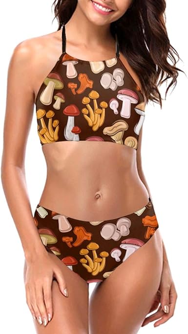 bikini high neck push up