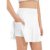 Hvididan Girls Tennis Skirts, Casual Cute Kids Girls Athletic Skorts with Pocket Liner, Workout Sports Running Shorts, 5-14Y