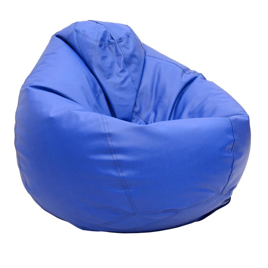 Relax Royal Blue XXL Leather Bean Bags Cover(Without Filling) Amazon