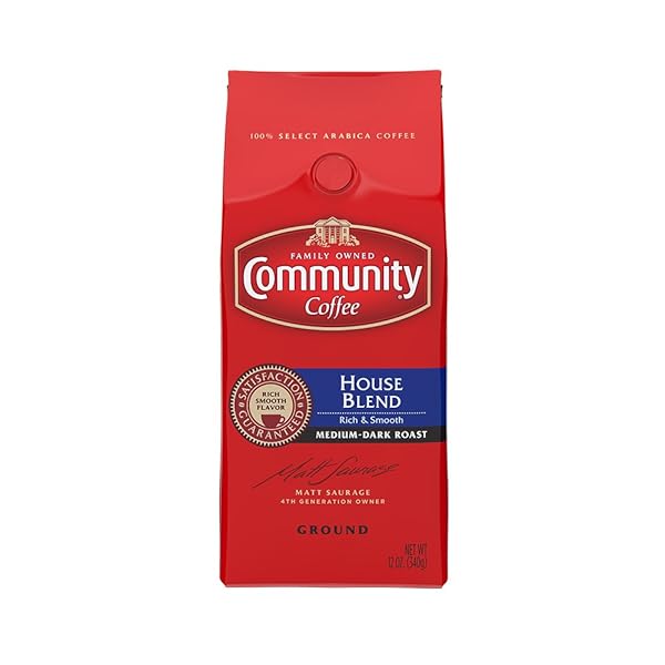 COMMUNITY COFFEE HOUSE BLEND MEDIUM DARK ROAST GROUND COFFEE, 12 OUNCE BAG