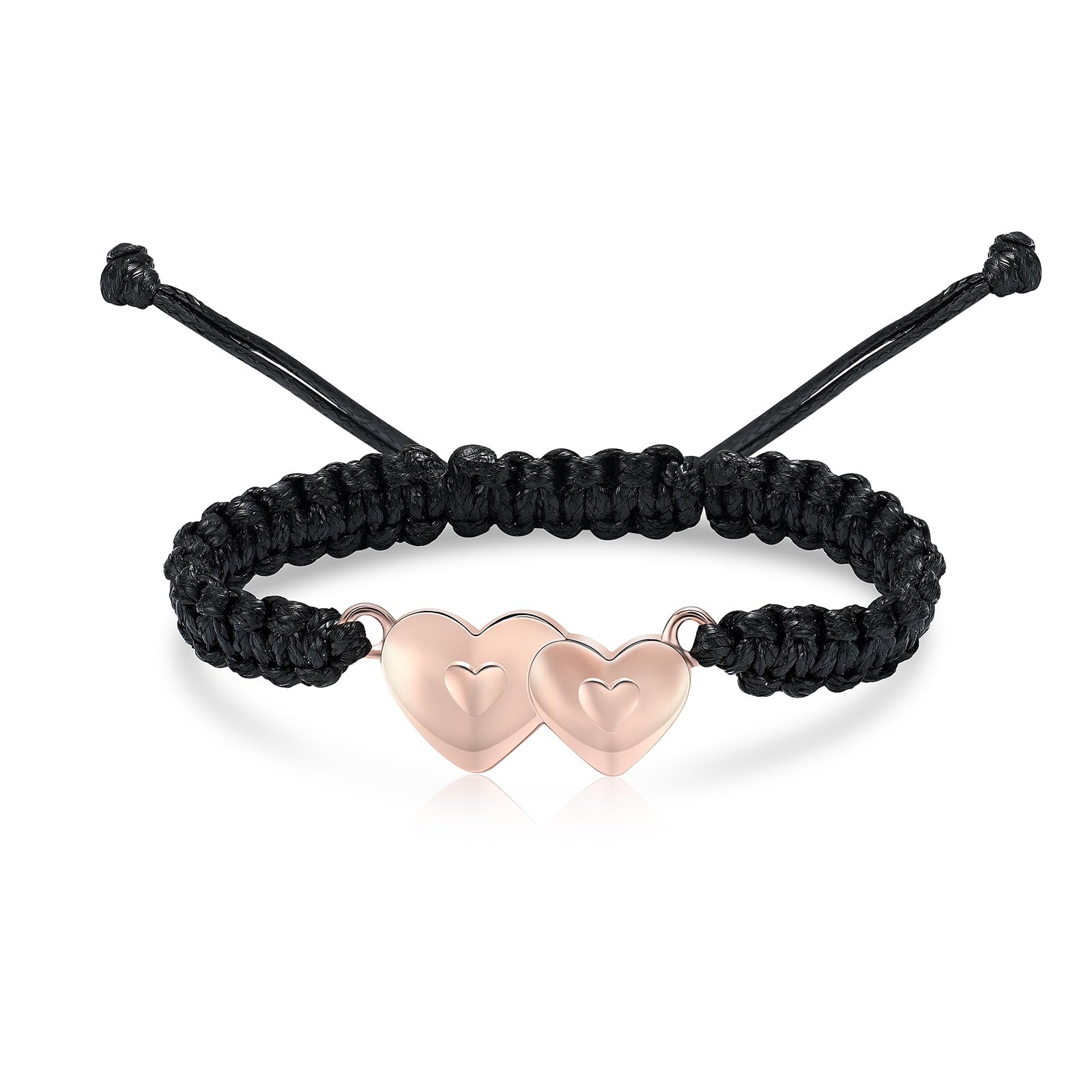 VCCWYQK Double Heart Urn Bracelet for Ashes for Women Stainless Steel Urn Memorial Jewelry forHuman Pet of Loved Ones Keepsake Gift