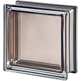 Seves Glass Block 7.5"x7.5"x3.125" Mendini Q19 Agata Glass Block