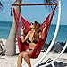 Large Caribbean Hammock Chair - 48 Inch - Polyester - Hanging Chair - red