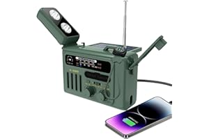 JANRYZONE Solar Hand Crank Radio,NOAA/AM/FM Weather Radio with Flashlight，Bluetooth Speaker, Cellphone Charger, USB Type-C Charging,Portable Battery Operated, SOS Alarm,Compass for Indoor Outdoor Emergencies