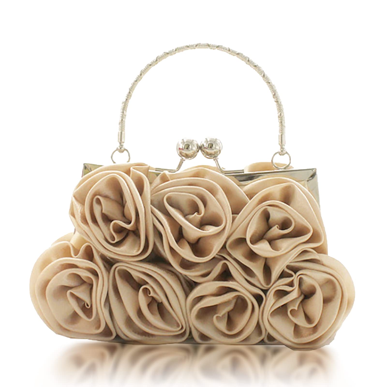 Photo 1 of (purple) JAMBHALA Women Evening Clutch Bag Dressy Floral Satin Small Purses with Detachable Strap for Party, Prom, Formal,