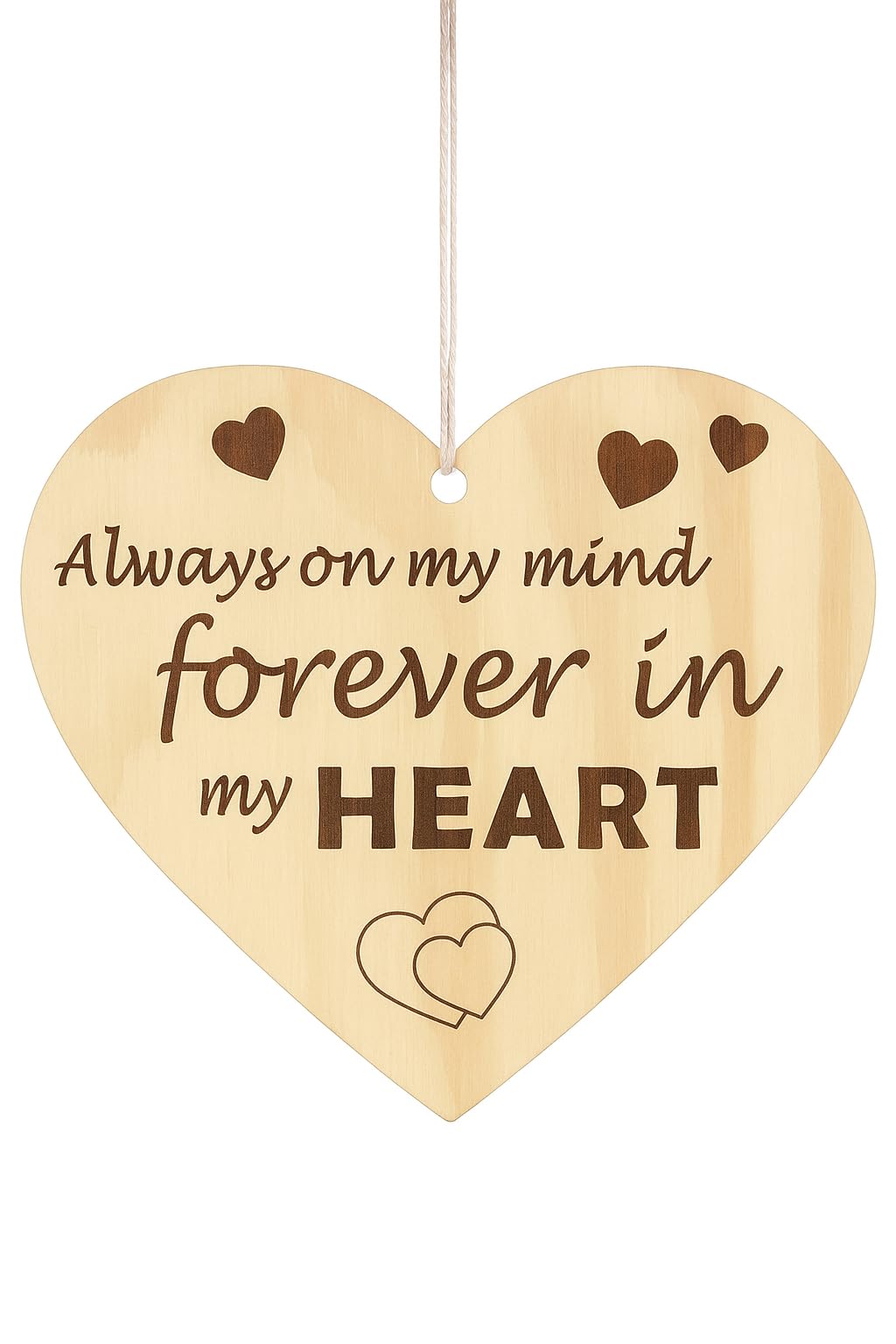 Hanging Heart Plaque Always In My Mind Wooden Gift for Yor Him For Her Valentine Gift Heart Wooden Sign Love Quote Gift FBA