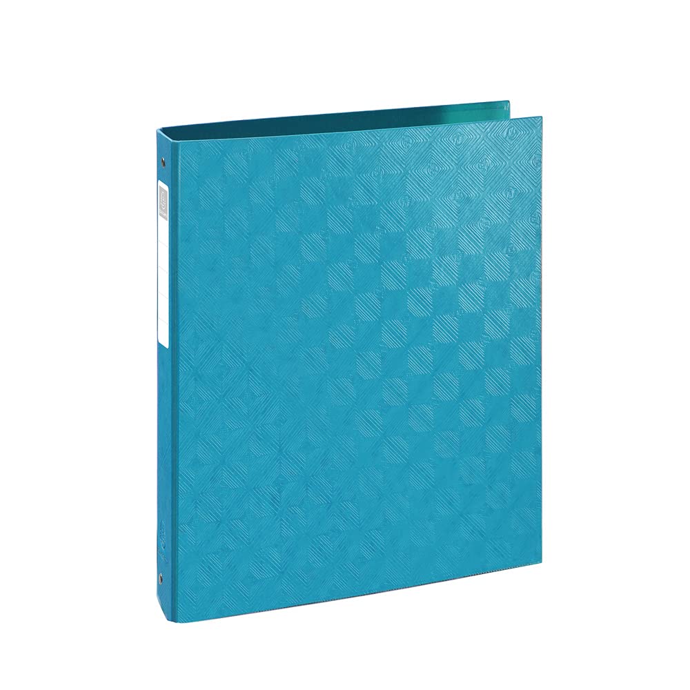 Exacompta - ref. 51927E - 1 rigid embossed film binder 1928 - 4 round rings, diameter 30 mm - Spine 40 mm - External dimensions: 32 x 26 cm - A4 file format - Colour: turquoise