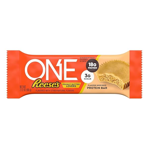 ONE PROTEIN BARS, REESE’S PEANUT BUTTER LOVERS, GLUTEN FREE WITH 18G PROTEIN AND 3G SUGAR, PANTRY STAPLES, 2.12 OZ (12 COUNT)