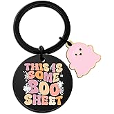 Aisity Halloween Gifts Boo Basket Ghost Keychain Gifts for Her Women Teen Girls Perfect Halloween Boo Basket Ideas Gift for Teen Girl Cool Stuff Funny Gift for Him Her Halloweens Baskets Stuffers