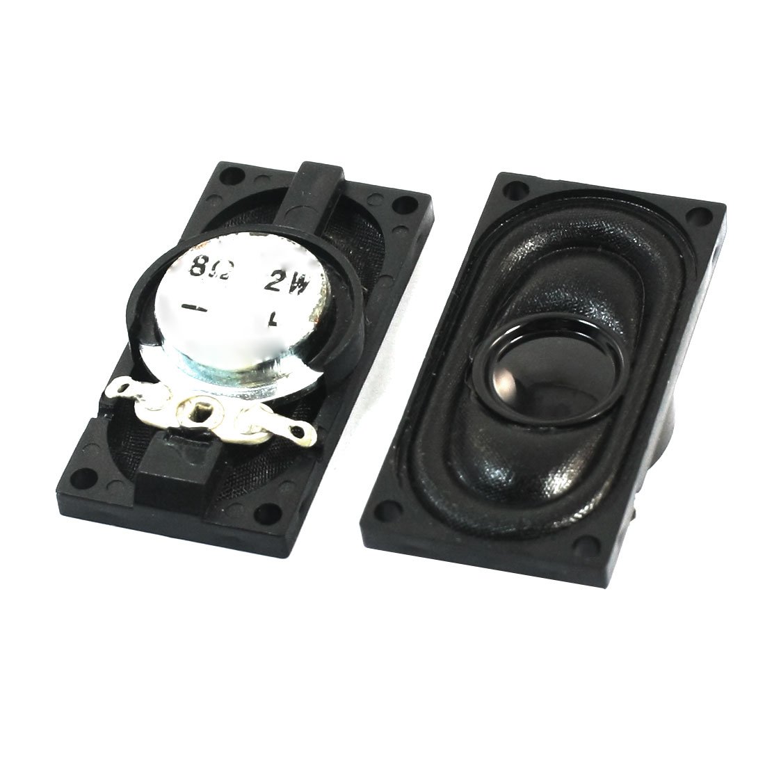 sourcing map 2 Pcs 2W 8 Ohm Rectangle Magnet Notebook Speaker Amplifier 40mm x 20mm
