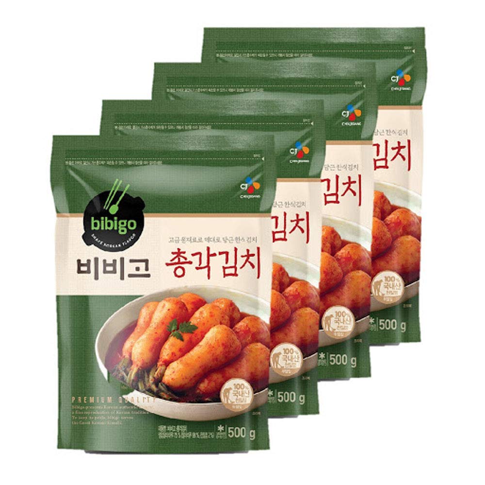 [ 4 Packs] CJ Bibigo Korean Radish Kimchi 총각김치 500g