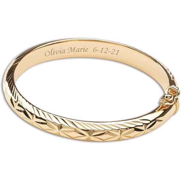 Amazon.com: 14k 7/16 Oversize Florentine Engraved Hinged Bangle
