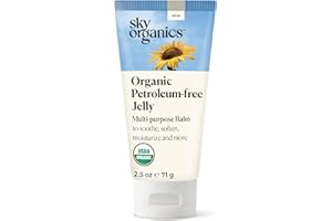 Sky Organics Organic Petroleum-free Jelly, Multi-Purpose Skin Care Balm with Organic Shea Butter, Coconut Oil, Olive Oil & Vitamin E, Moisturizing Lip Balm & Moisturizer for Dry Skin, 2.5 Oz w Ebook
