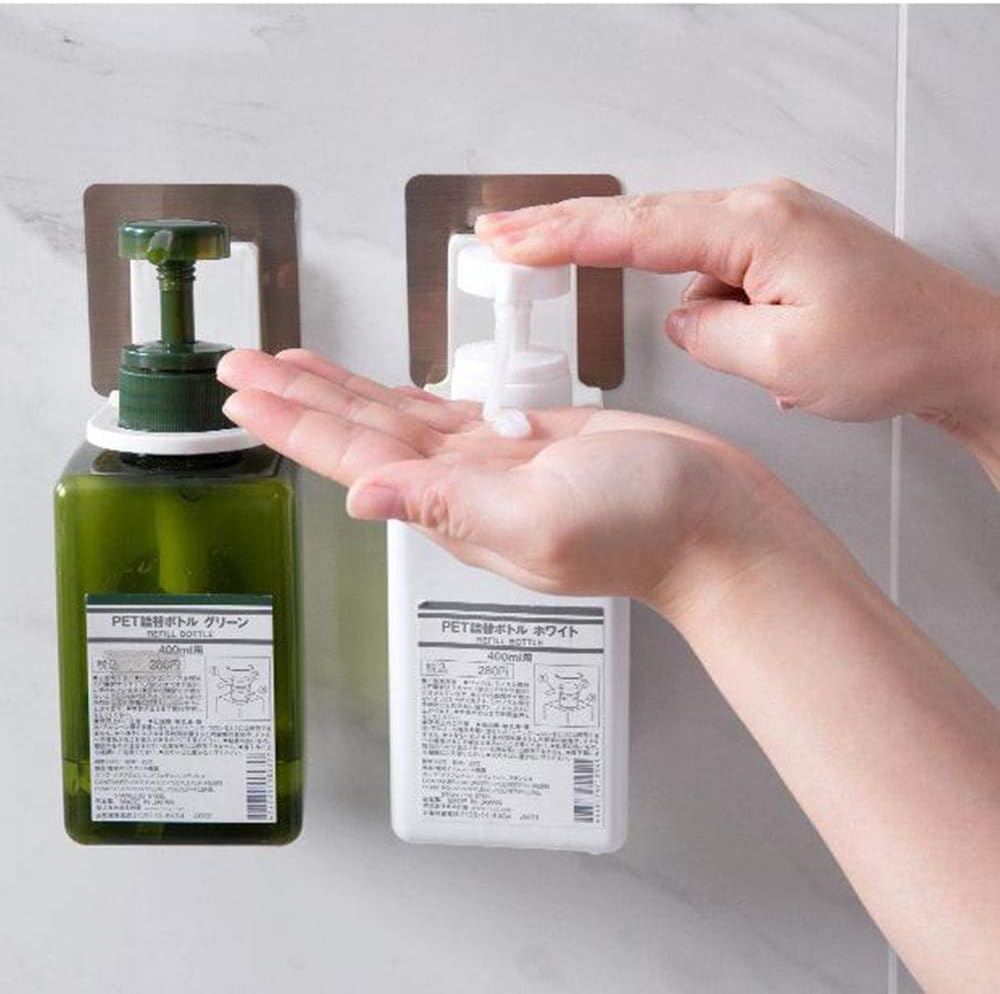 Shower Gel Bottle Rack Hook Bracket Bathroom Wall Magic Paste Shampoo Suction Wall Type Seamless Hook 3 Pack: Kitchen & Dining