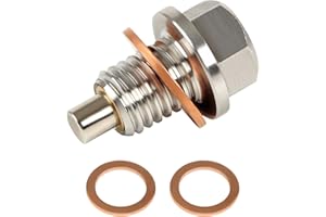 M12 x 1.75mm Magnetic Oil Drain Plug Stainless Steel with Neodymium Magnet Compatible with GMC, Chevrolet, Buick, Cadillac