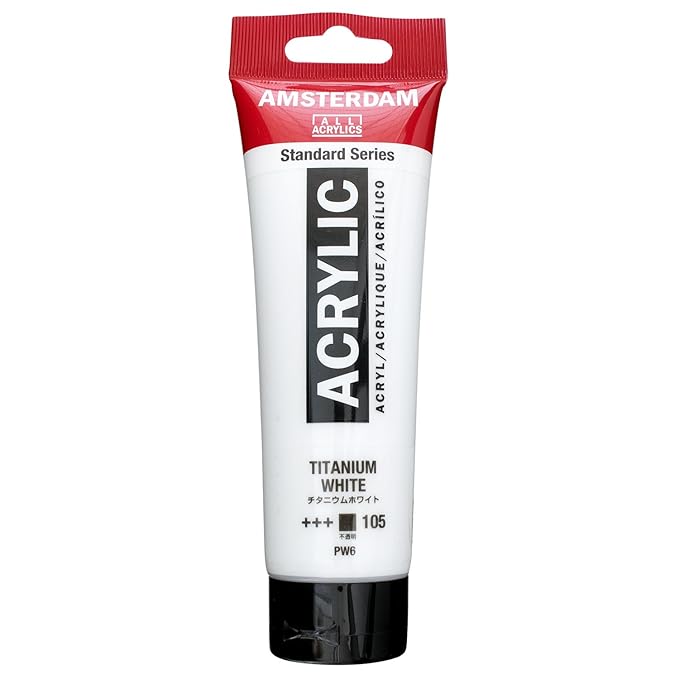 Royal Talens Amsterdam Standard Series Acrylic Color, 120ml Tube, Titanium White (17091052)
