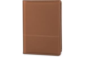 Lcjtop Padfolio Binder A5 Document Organizer with Refillable Lined Notepad, Junior Size Folder Portfolio for Women, Brown