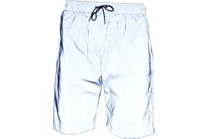 LZLRUN Reflective Shorts Pants Men Fluorescent Trousers Casual Night Jogger