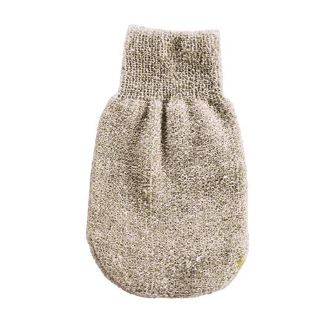Loelle Linen Exfoliating Glove - 100% Natural & Organic Linen Exfoliating Mitt for Deep, Pore and Skin Cleansing, Gentle Removal of Dead Skin, Reusable, Suitable for All Skin Types - 1 Piece